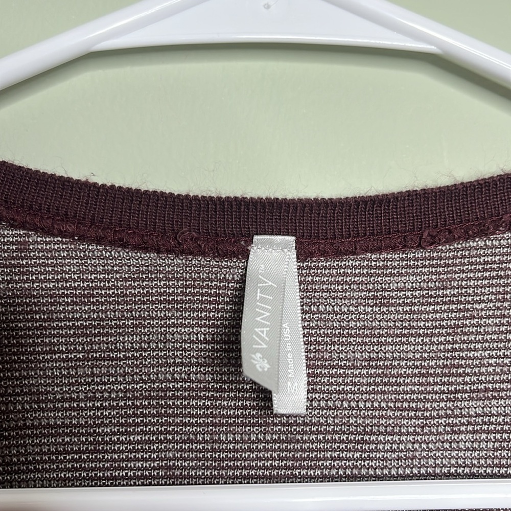 Vanity Burgundy Fringe Cardigan Medium - Picture 2 of 5
